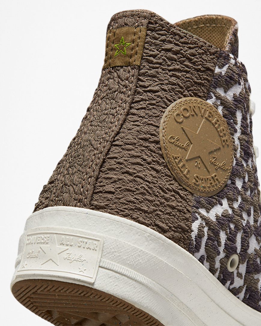 Women's Converse Chuck 70 Split Upper Jacquard Camo High Top Shoes Brown / Dark | AU E045CP